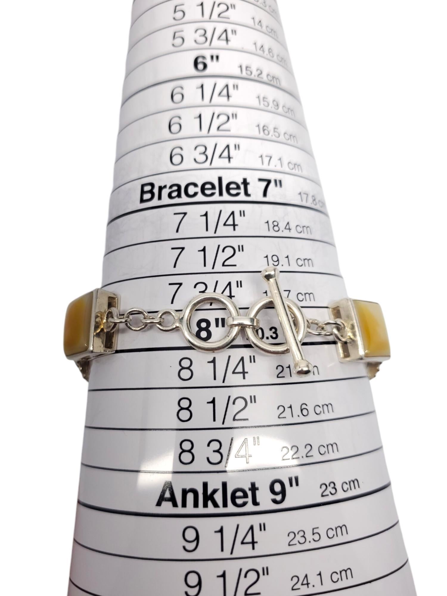 Whitney Kelly Sterling Silver Carved Multi Stone Bracelet #24205 Pour femmes en vente