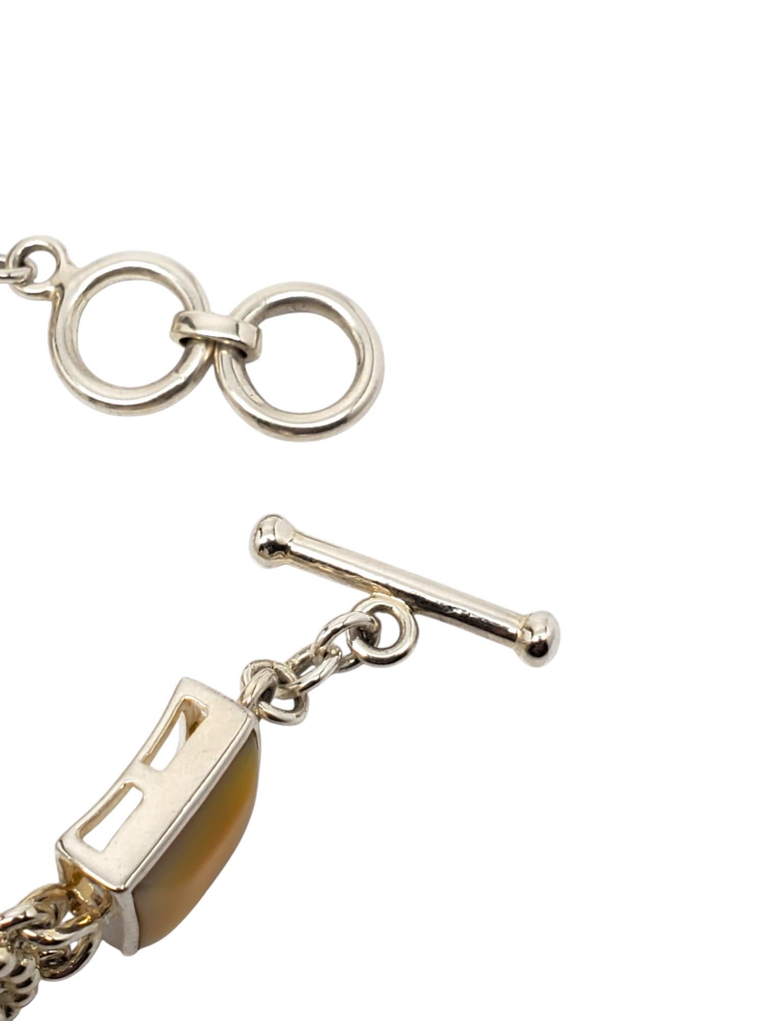 Whitney Kelly Sterling Silver Carved Multi Stone Bracelet #24205 en vente 2