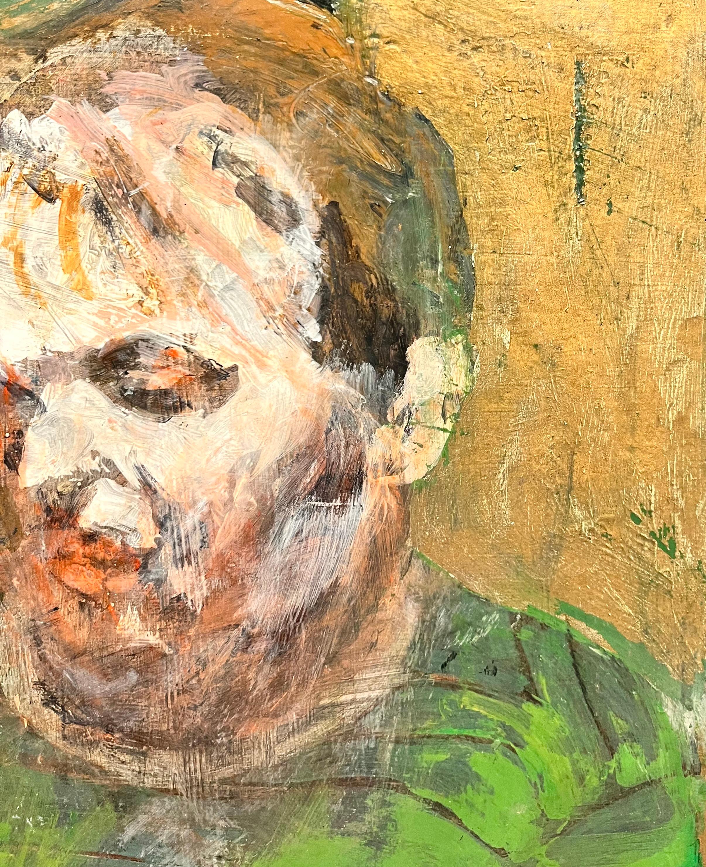 Junges Porträt von Francis Bacon in Berlin (Abstrakt), Painting, von Whitney Lee Savage