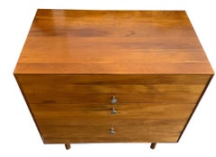 Whitney Mid-Century Modern Solid Birch 3 Drawer Dresser Nickel Pulls