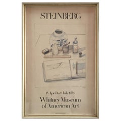 Whitney Museum of Art Framed Lithograph 1978 Saul Steinberg Exhibit