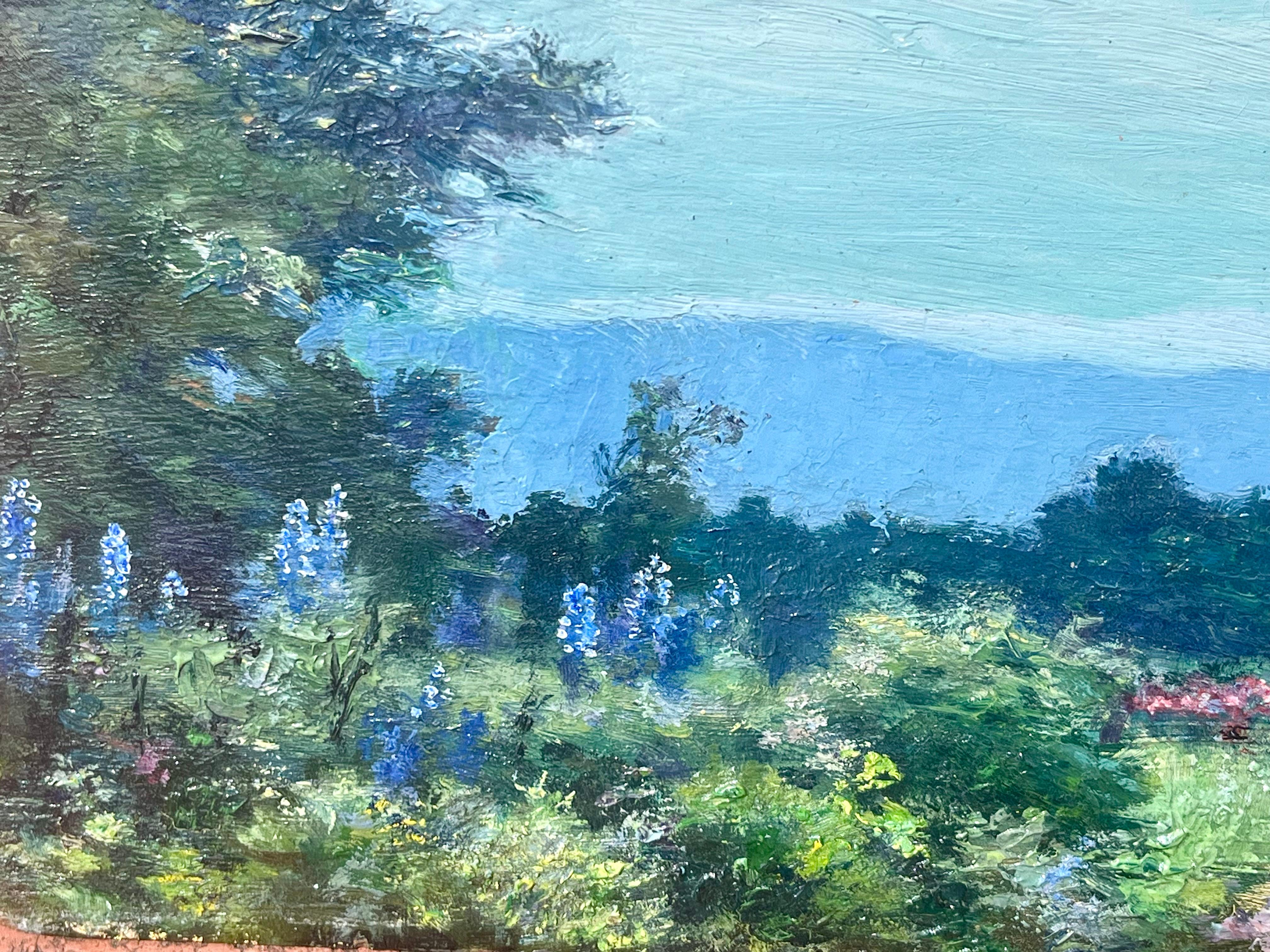 Campo de flores de primavera - Painting impresionista estadounidense de Whitney Myron Hubbard