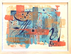 Atomic - Contemporary Abstract (Blue + Pink + Orange)