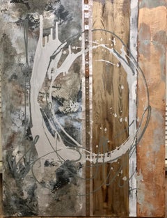 Barbed - Contemporary Abstract (Copper + White + Metallic Silver)