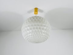Lampe suspendue blanche Aloys Gangkofner pour Peill and Putzler, 1970