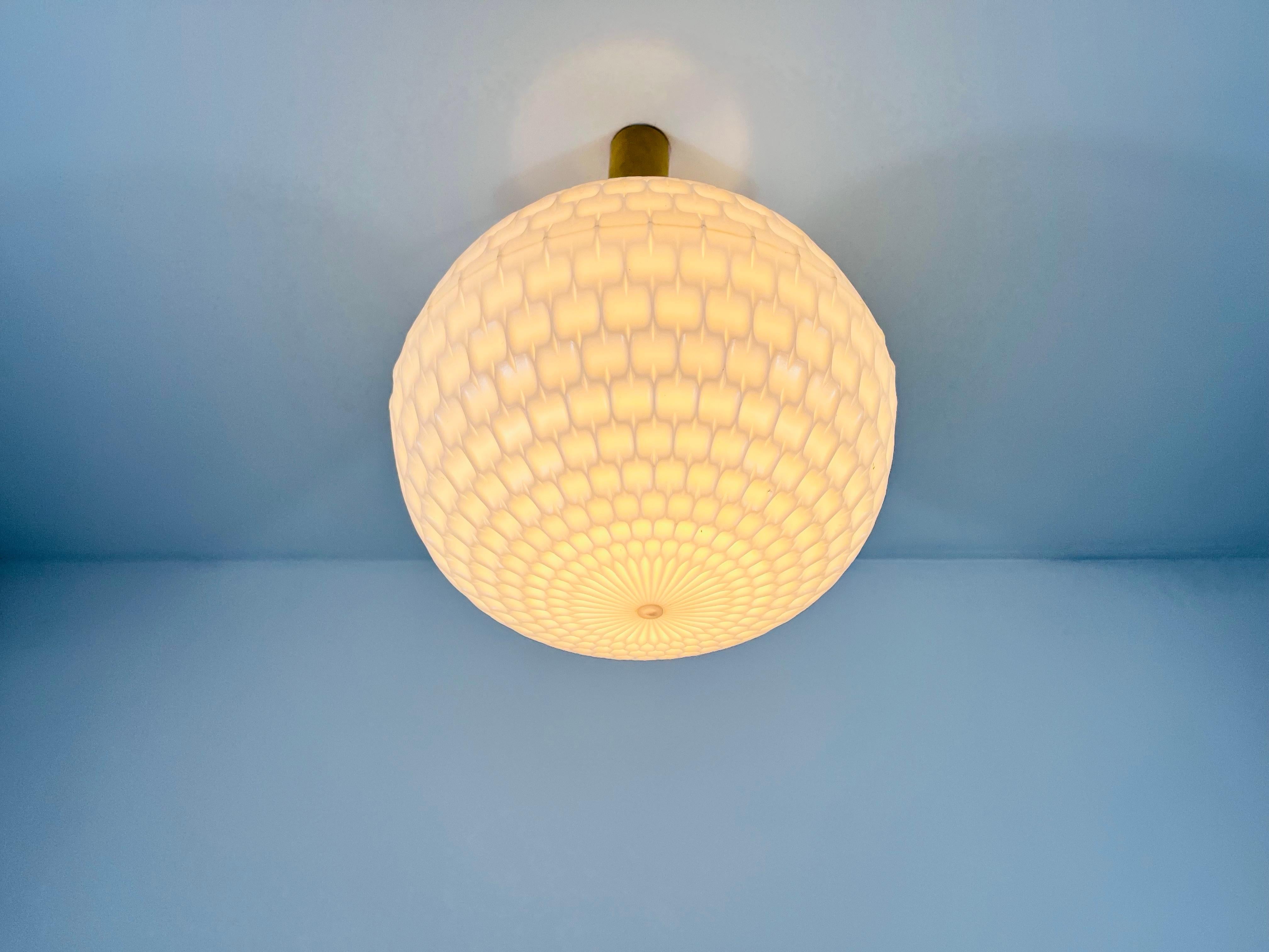 White Pendant Lamp by Aloys Gangkofner for Peill and Putzler, 1970s For Sale 1