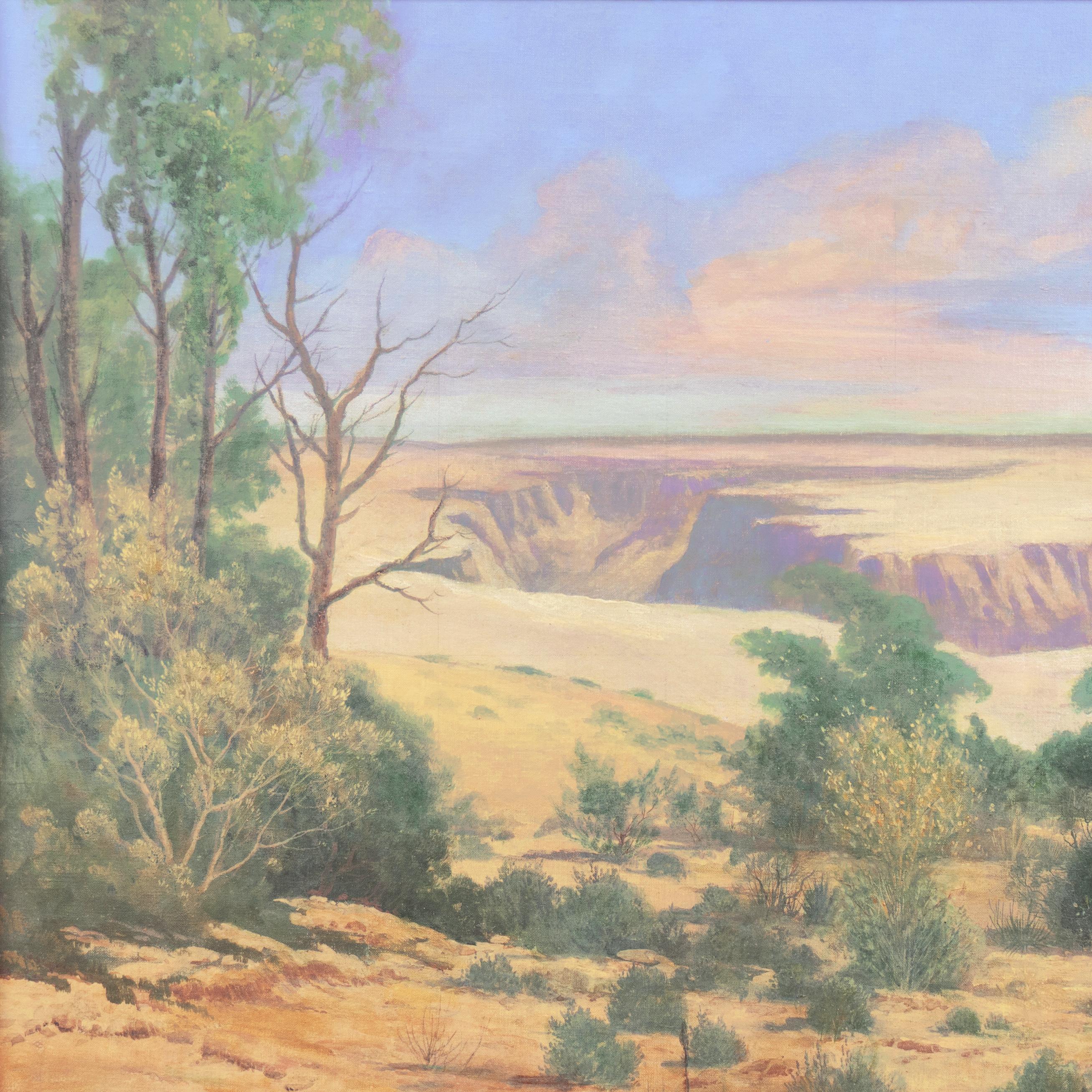 Gran Cañón, atardecer', Gran óleo de paisaje del Oeste, United Scenic Artists - Landscape Painting Marrón de W.H.McConnell