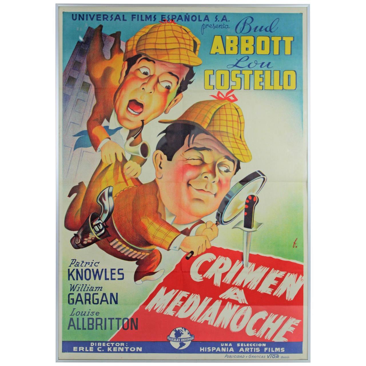 Mid-Century Modern  « Qui a-t-il fait ça ? » Affiche espagnole du film, 1944 en vente