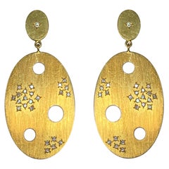 "Who stole my Cheese" Diamond Earrings in 18 Karat Gold, A2 by Arunashi