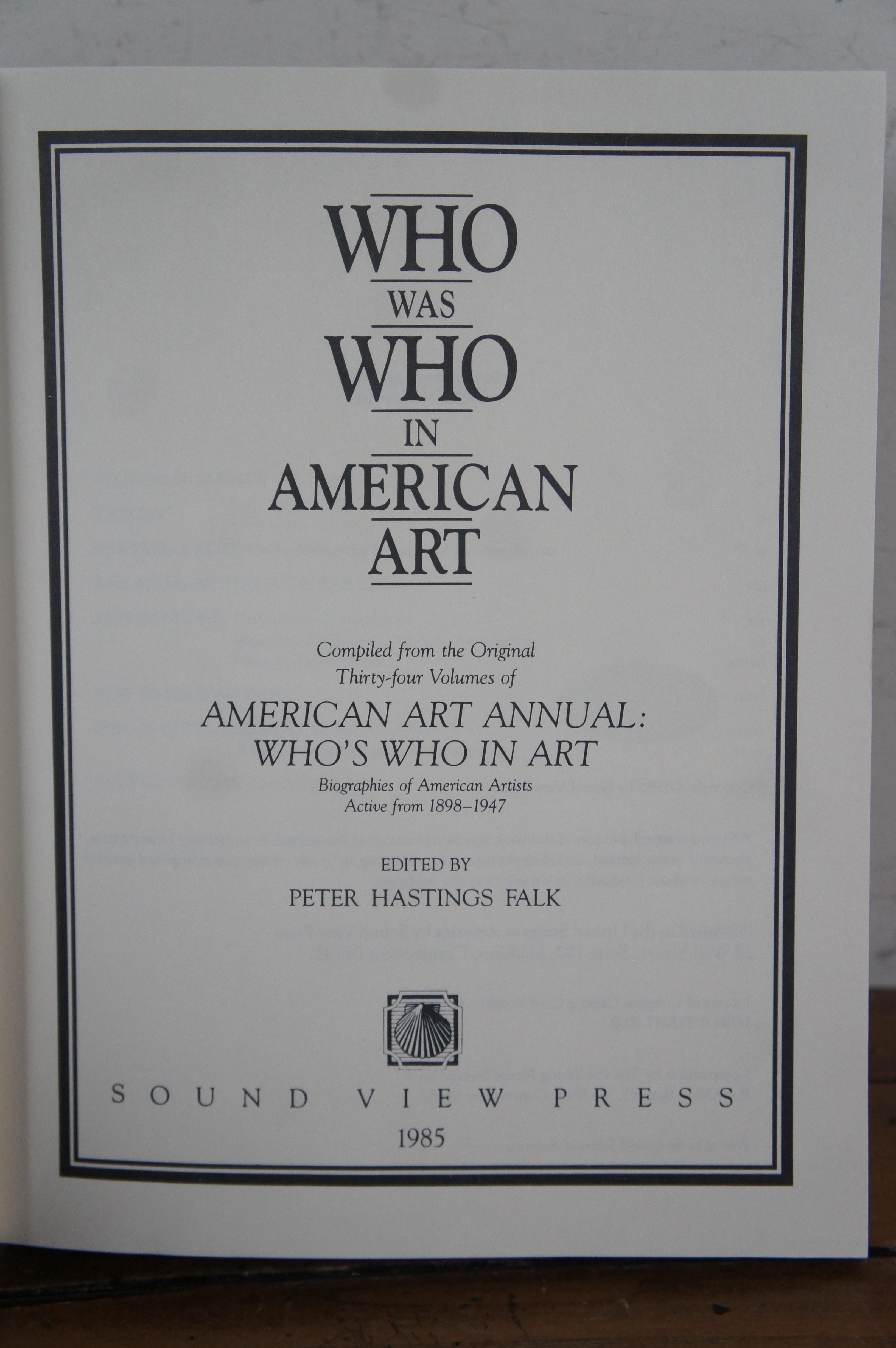 Who Was Who in American Art Hardback Book Falk 1985  3