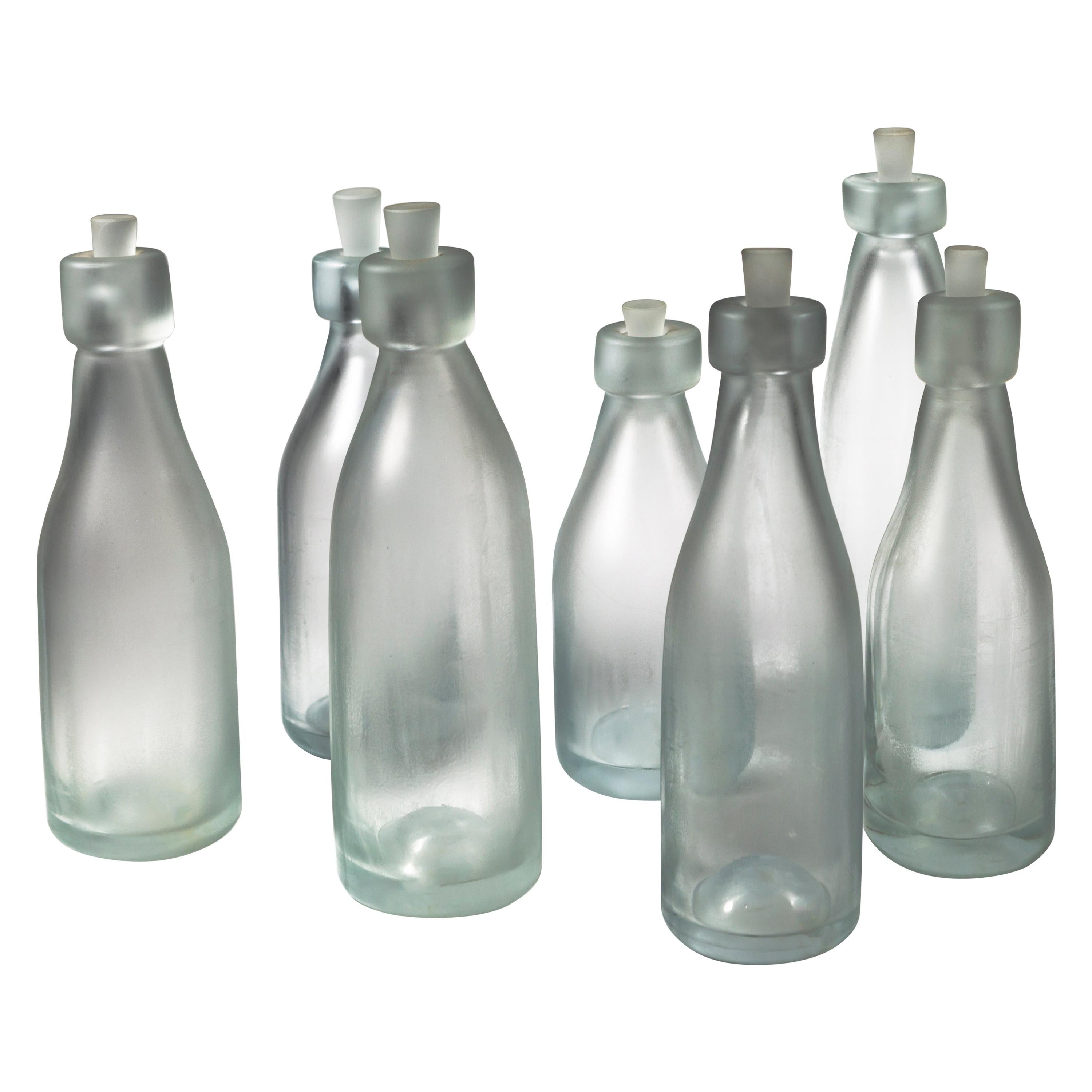 Whole Nother Melk Bottles/Vases: Etched Blown Glass, Chicago, Jordan Mozer, 2013 For Sale