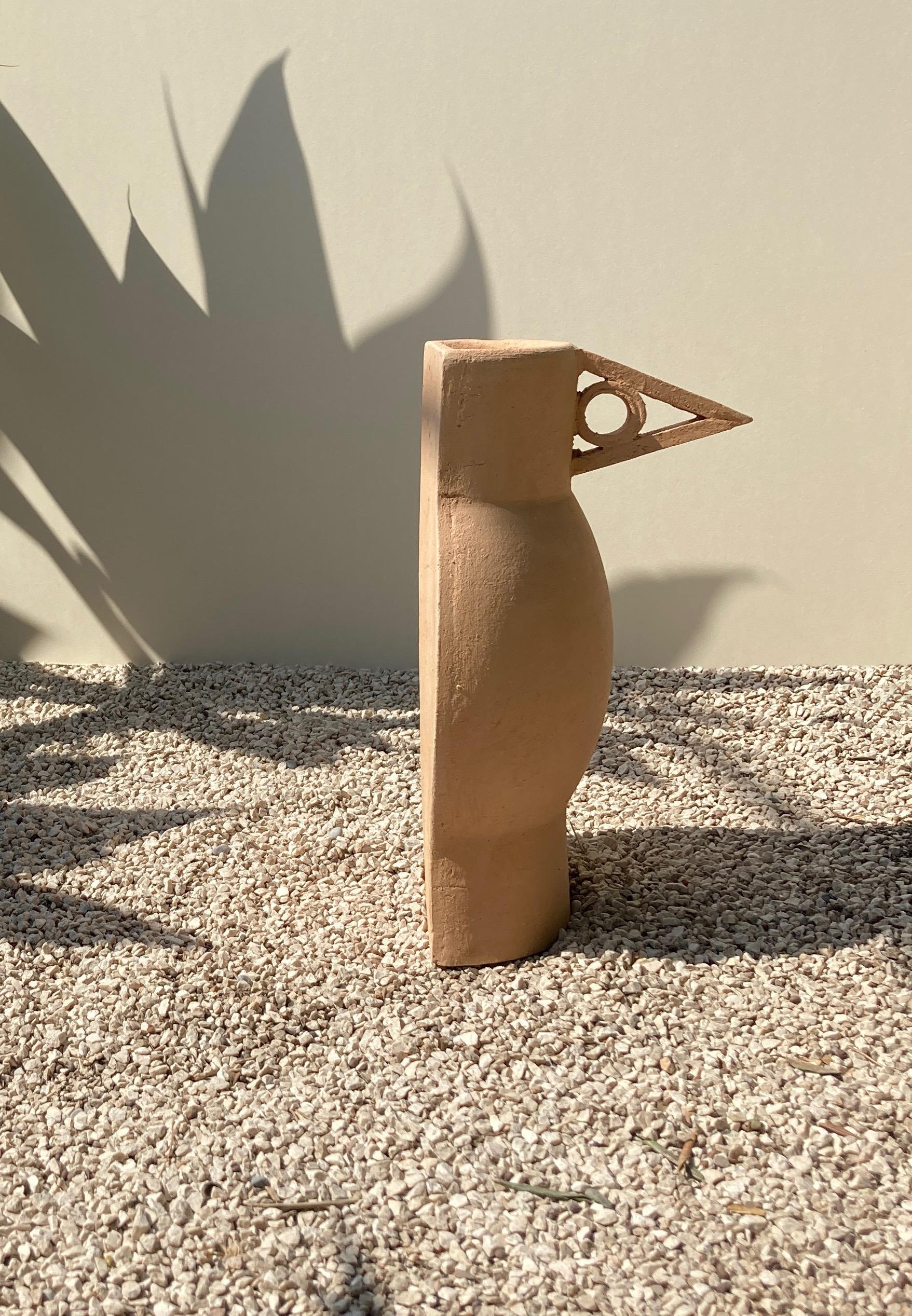 Contemporary Whole Terracotta Les Inseparables Vase by Lea Ginac For Sale