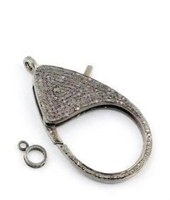 Wholesale 10Pc Pave Diamond Lobster Clasp 925 Silver Necklace Connector Findings