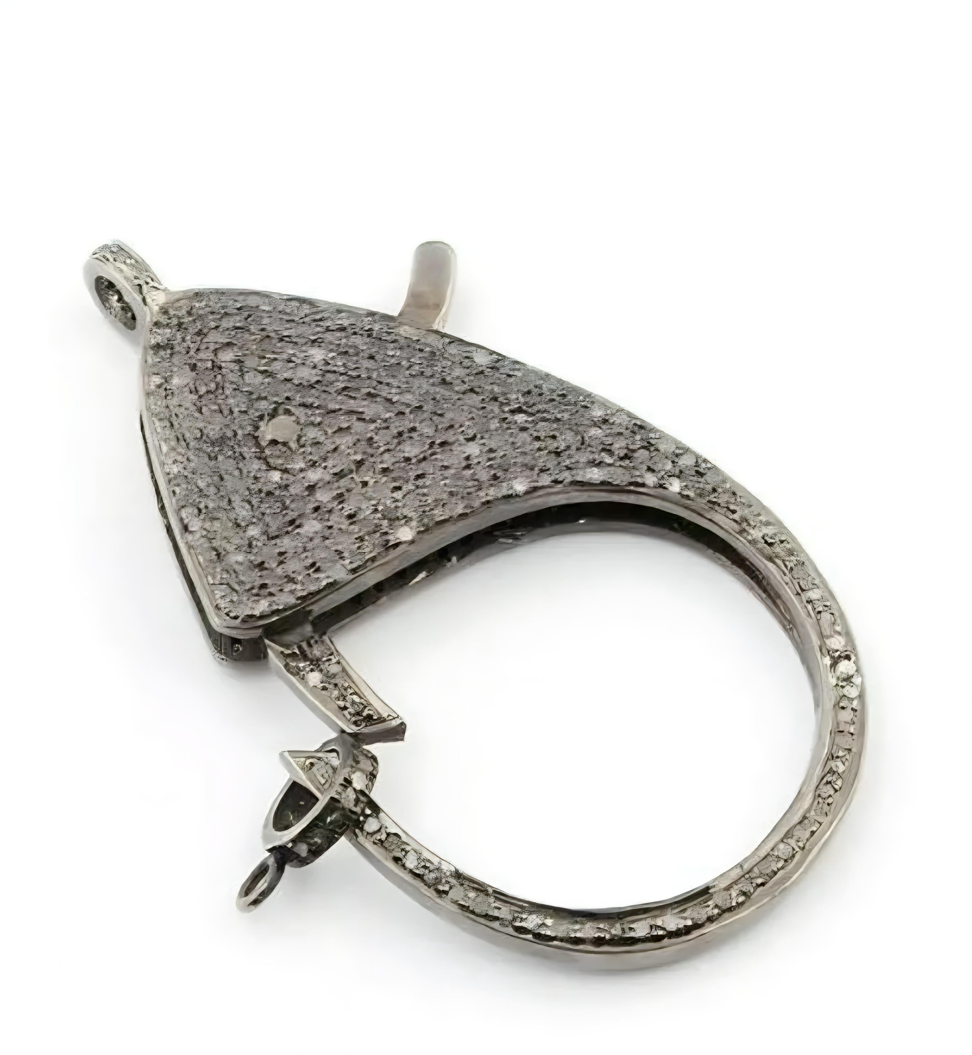 Uncut Wholesale 10Pc Pave Diamond Lobster Clasp 925 Silver Necklace Connector Findings For Sale