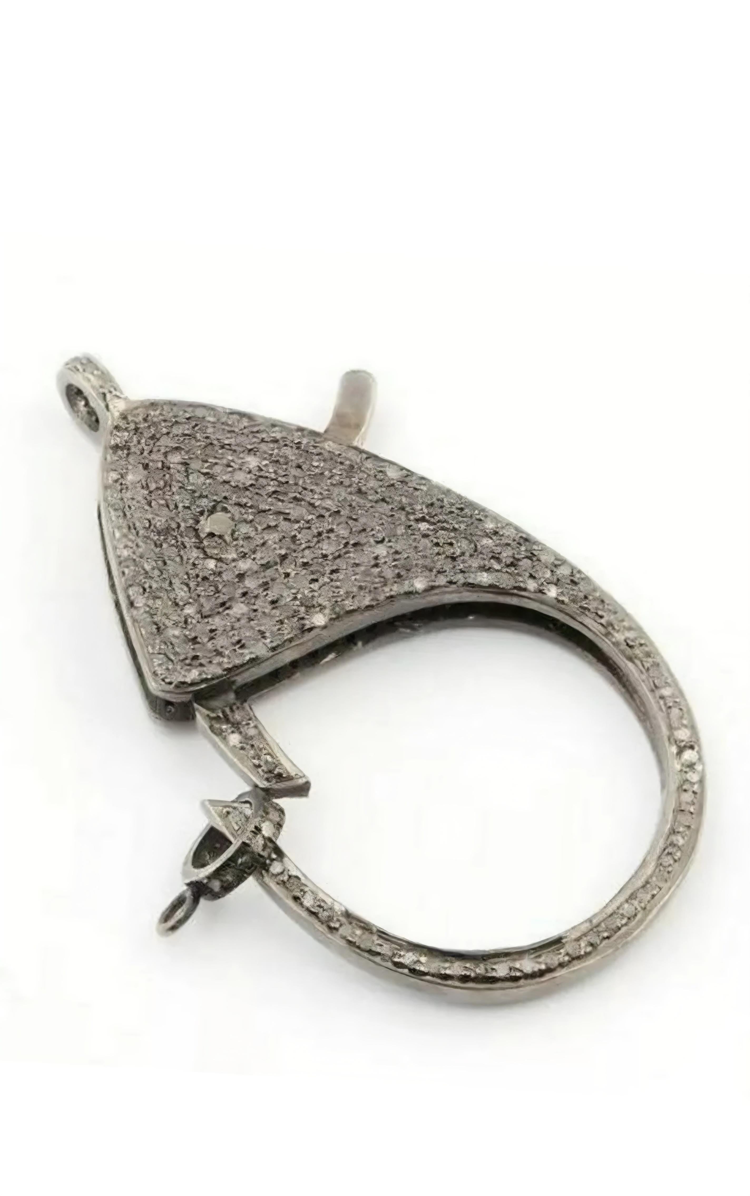 Wholesale 10Pc Pave Diamond Lobster Clasp 925 Silver Necklace Connector Findings For Sale 3