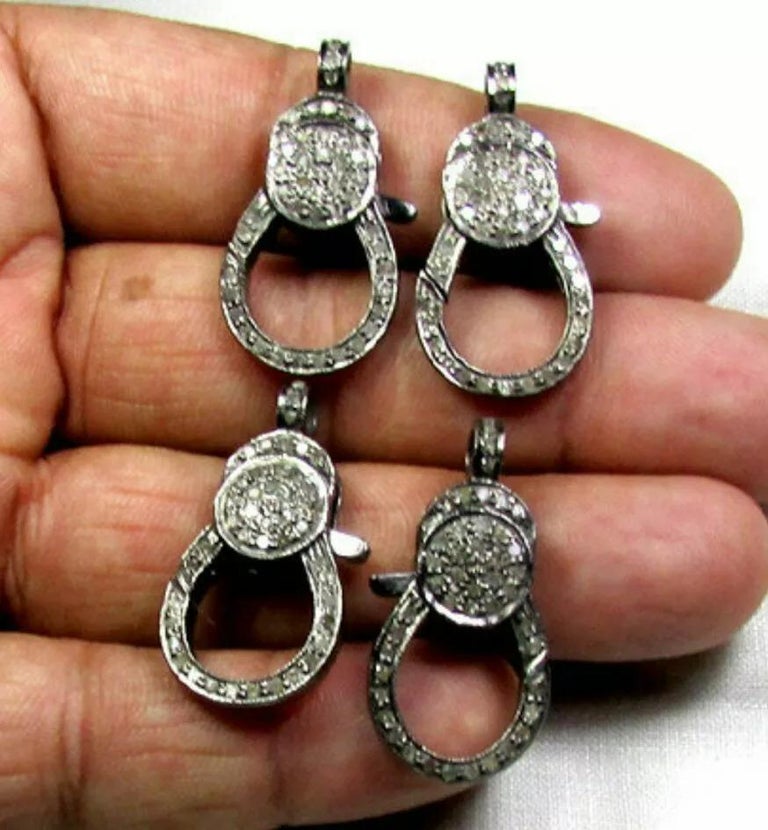 Wholesale 10Pc Pave Diamond Lobster Clasp 925 Silver Necklace