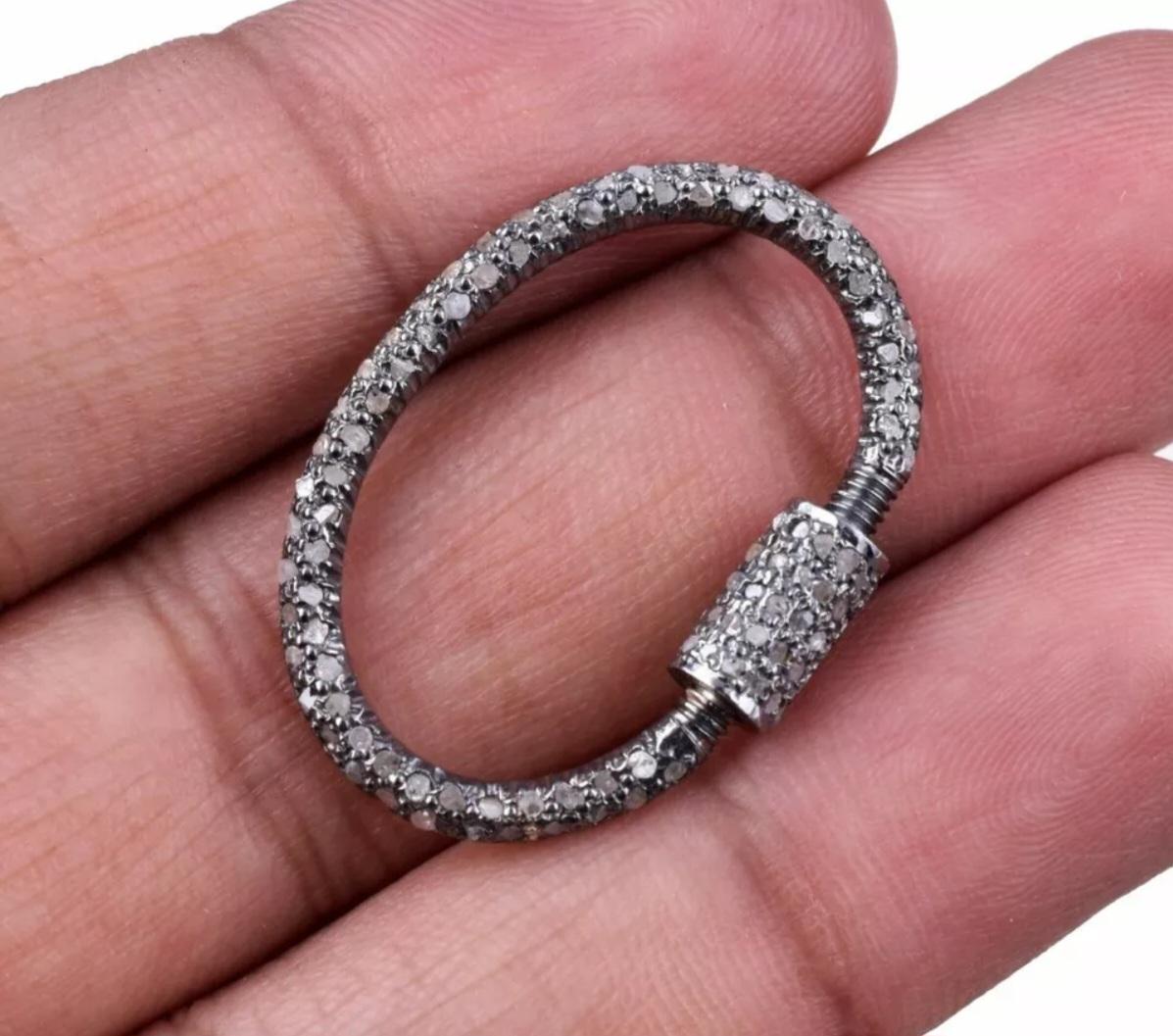 Single Cut Wholesale 10Pc Pave Diamond Lobster Clasp 925 Silver Necklace Connector For Sale