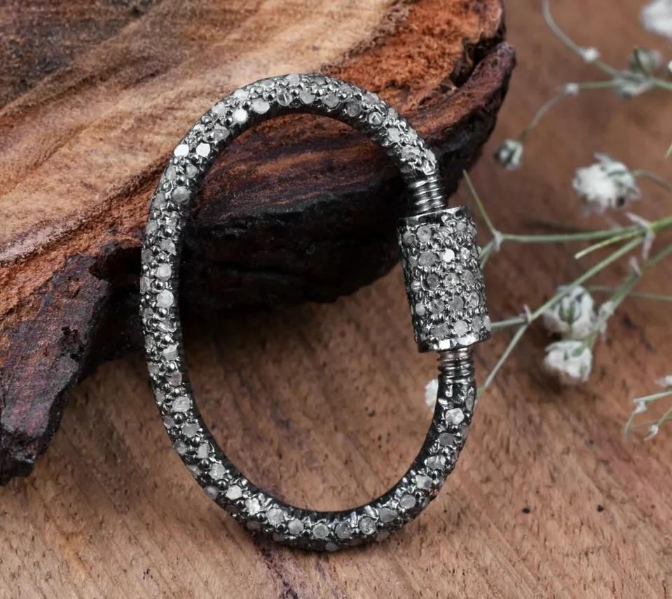 Wholesale 10Pc Pave Diamond Lobster Clasp 925 Silver Necklace Connector In New Condition For Sale In Chicago, IL