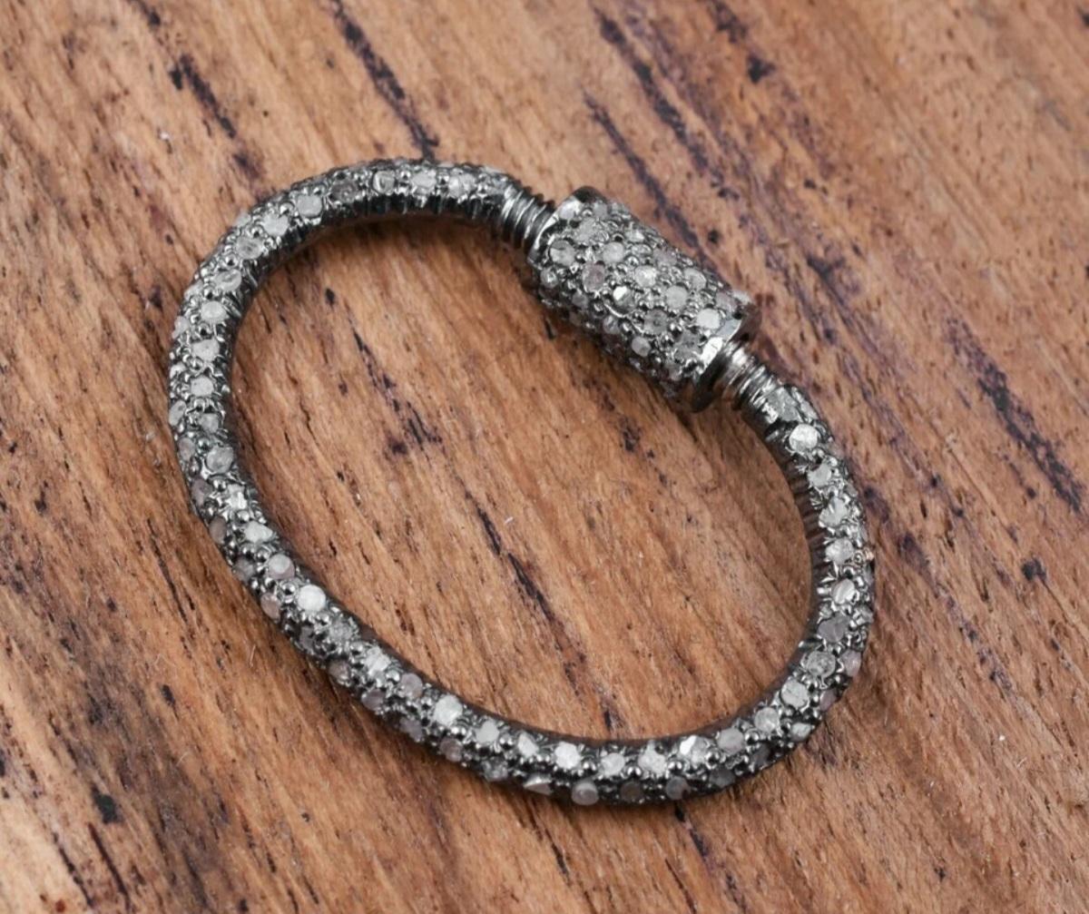 Wholesale 10Pc Pave Diamond Lobster Clasp 925 Silver Necklace Connector For Sale 1