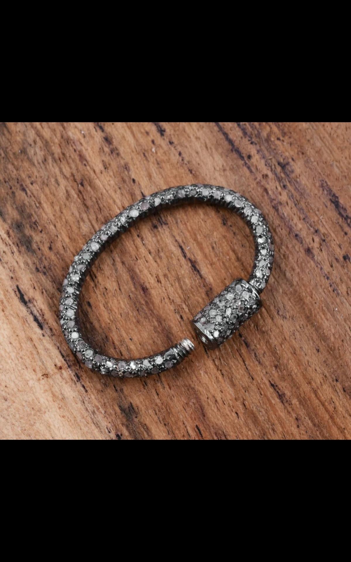 Wholesale 10Pc Pave Diamond Lobster Clasp 925 Silver Necklace Connector For Sale 2