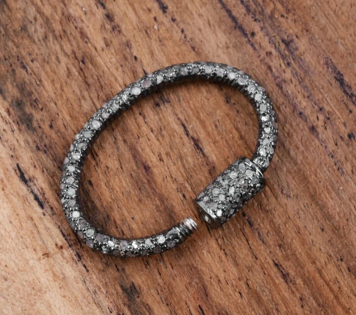 Wholesale 10Pc Pave Diamond Lobster Clasp 925 Silver Necklace Connector For Sale 3