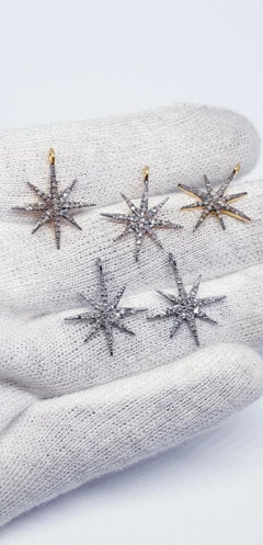 Wholesale 10Pc Pave Diamond Star Charm Pendant 925 Silver Diamond Star Pendant.
