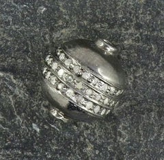 Wholesale 10Pcs Pave Diamond Spacer Beads Ball 925 Silver Connector Link Beads