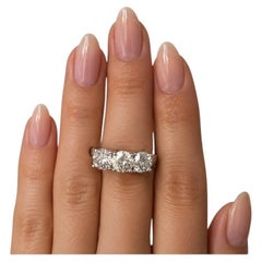 PREZZO DI VENDITA - NON SI ACCETTANO OFFERTE, anello mini con diamante naturale da 3,76 carati in oro bianco 14K
