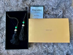 Whoopi Goldberg Estate Black Lariat Tassel Necklace By Heidi Daus 58 Inch