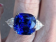 Whopping 22.96 Carat GIA Certified Huge Brilliant Cut Sapphire and Diamond Ring