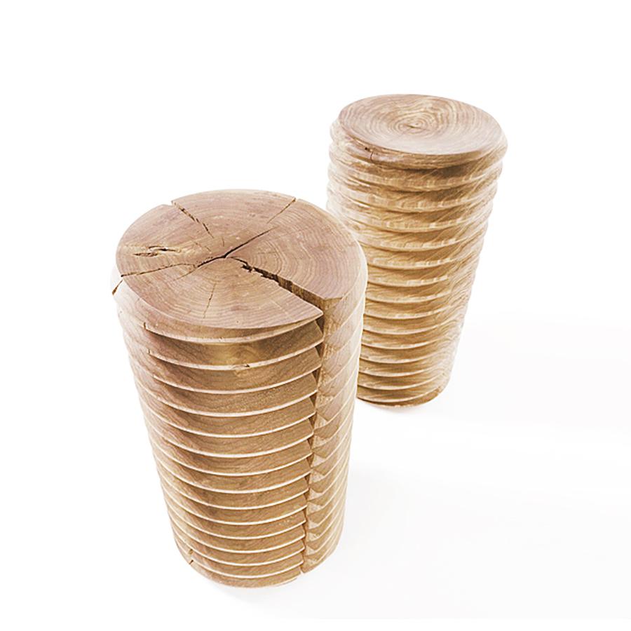 Whorl Cedar High Stool In New Condition For Sale In Paris, FR