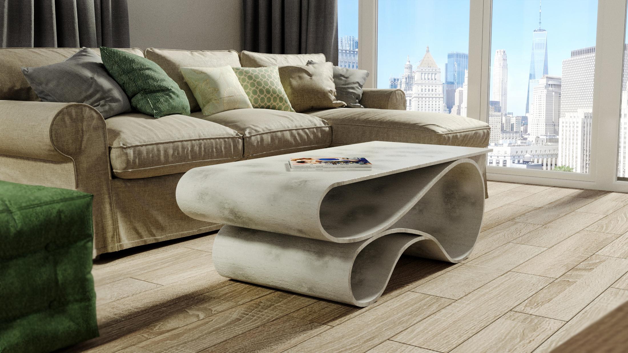 Whorl Coffee Table, From the Concrete Canvas Collection, by Neal Aronowitz For Sale 4