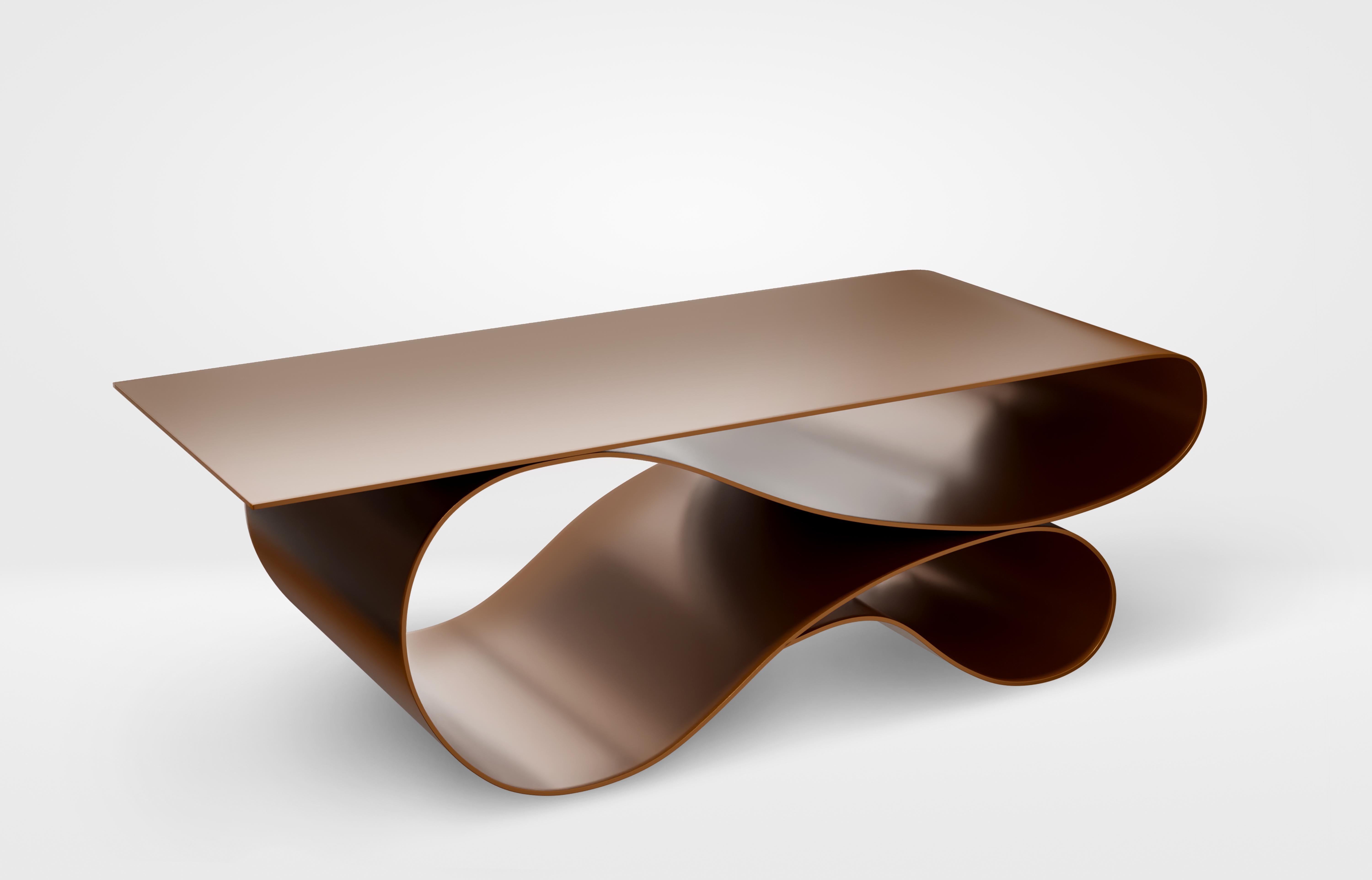 Moderne Table basse Whorl en aluminium revêtu de poudre brune par Neal Aronowitz en vente