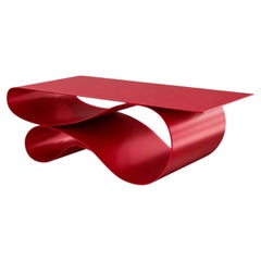 Couchtisch „Whorl“ aus rot pulverbeschichtetem Aluminium von Neal Aronowitz