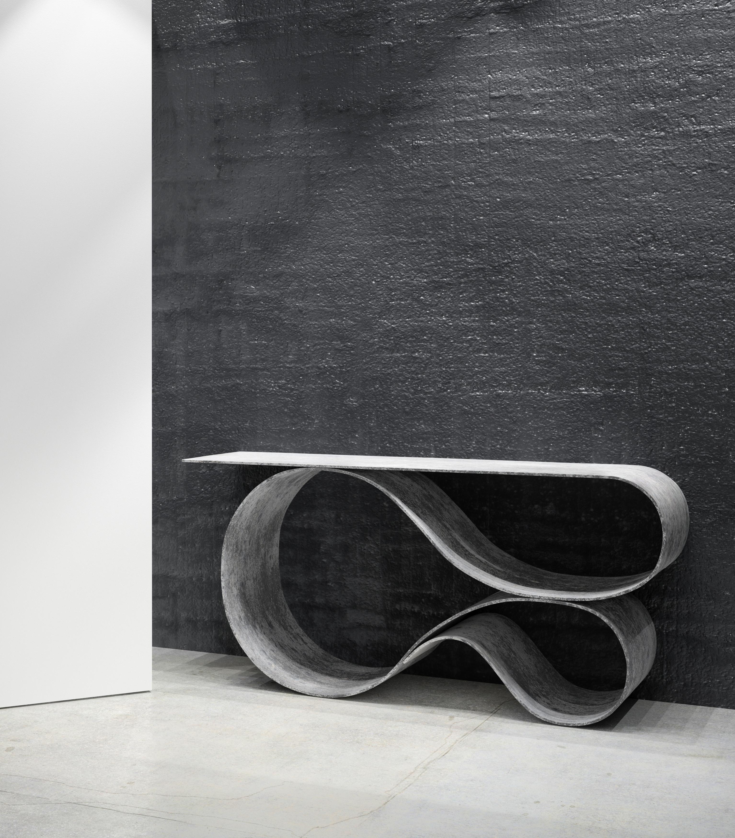 Contemporary Whorl Console, from the Concrete Canvas Collection by Neal Aronowitz For Sale