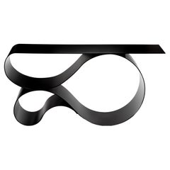 Whorl Console in Black Matte Powder Coated Aluminum by Neal Aronowitz Design