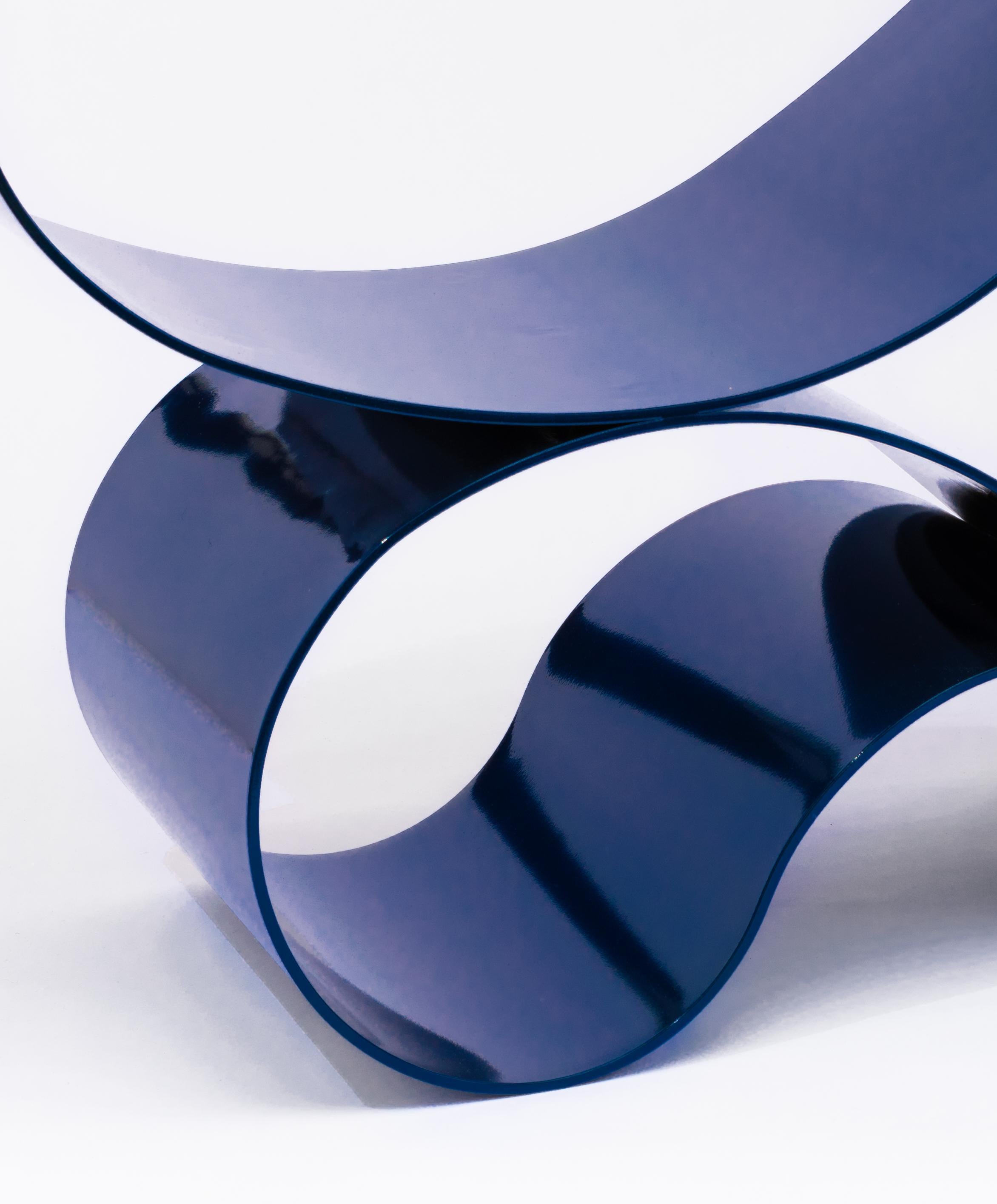 Whorl Console in Blue Powder Coated Aluminum by Neal Aronowitz Design For Sale 4