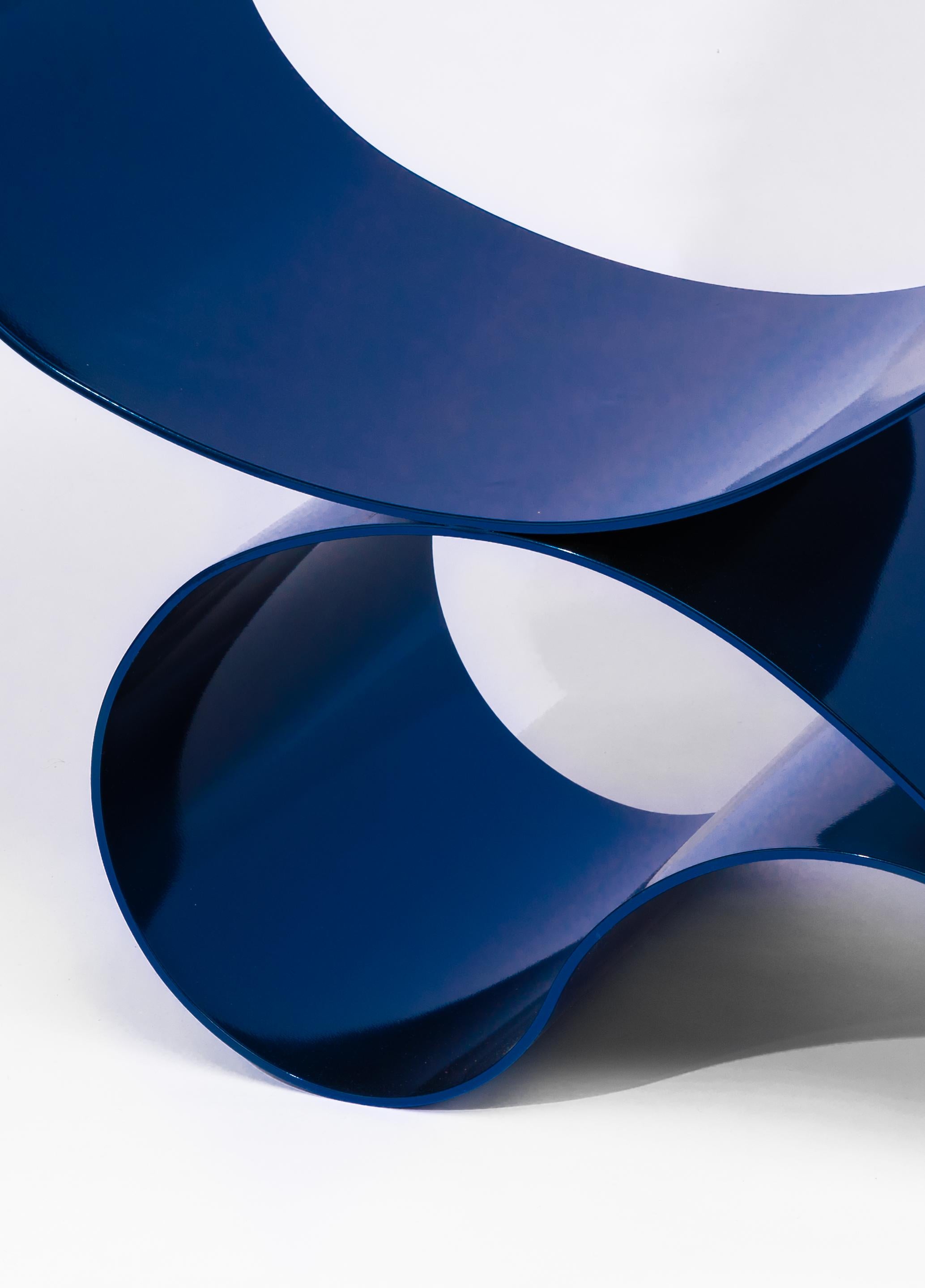 Whorl Console in Blue Powder Coated Aluminum by Neal Aronowitz Design For Sale 6
