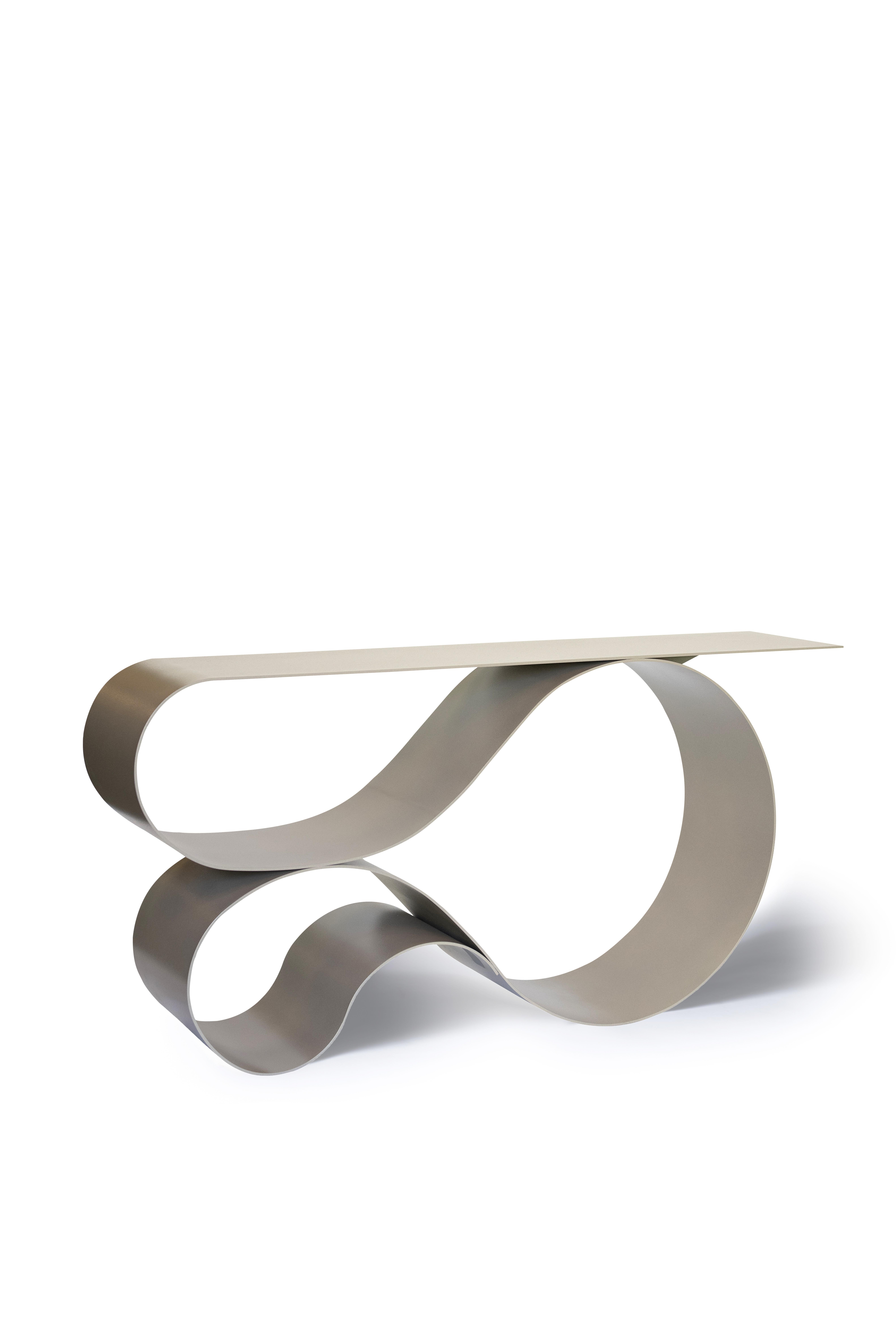 Américain Console Whorl en aluminium beige poudré de Neal Aronowitz en vente