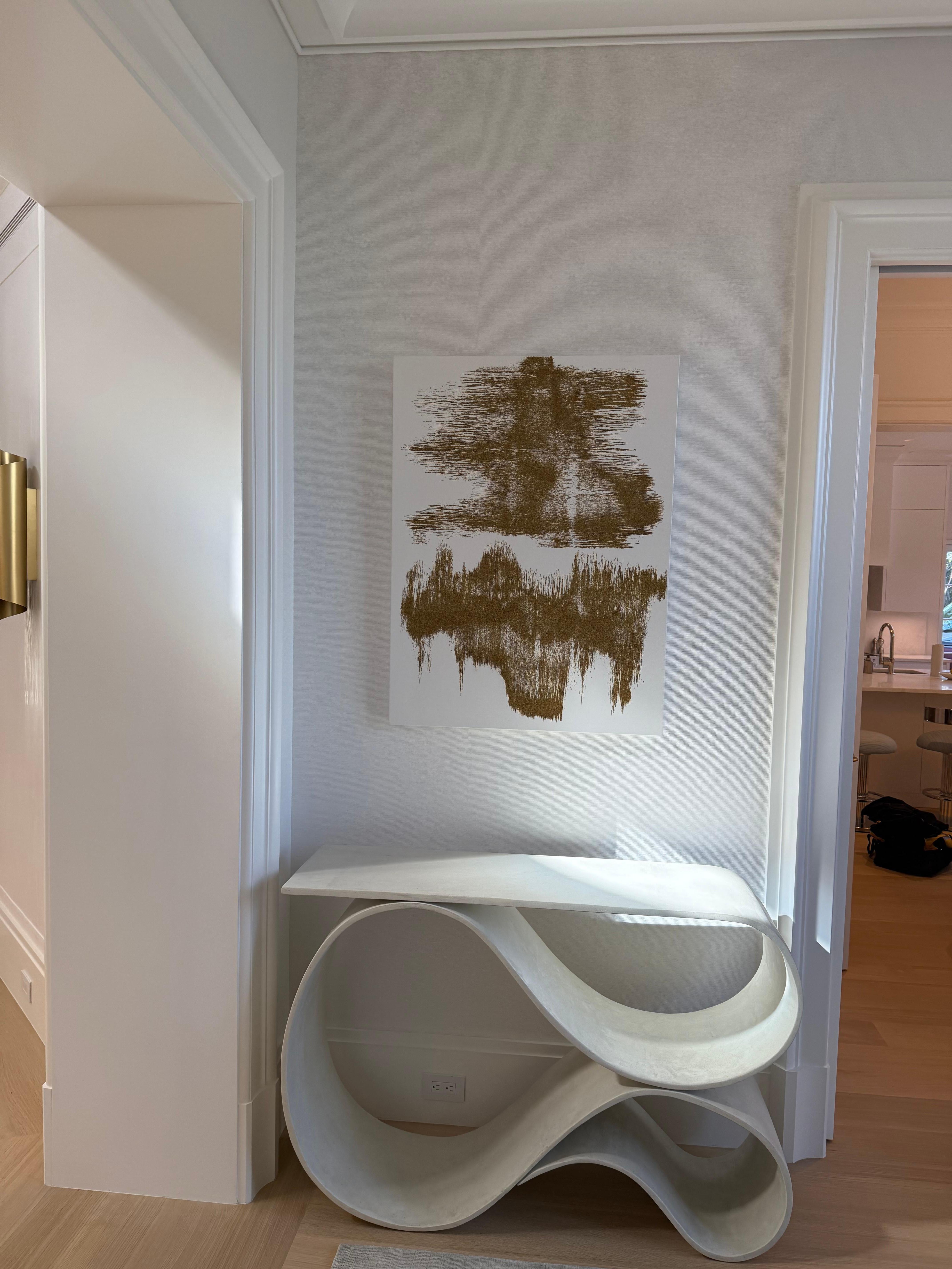 Whorl Console In White Concrete Canvas For Sale 2