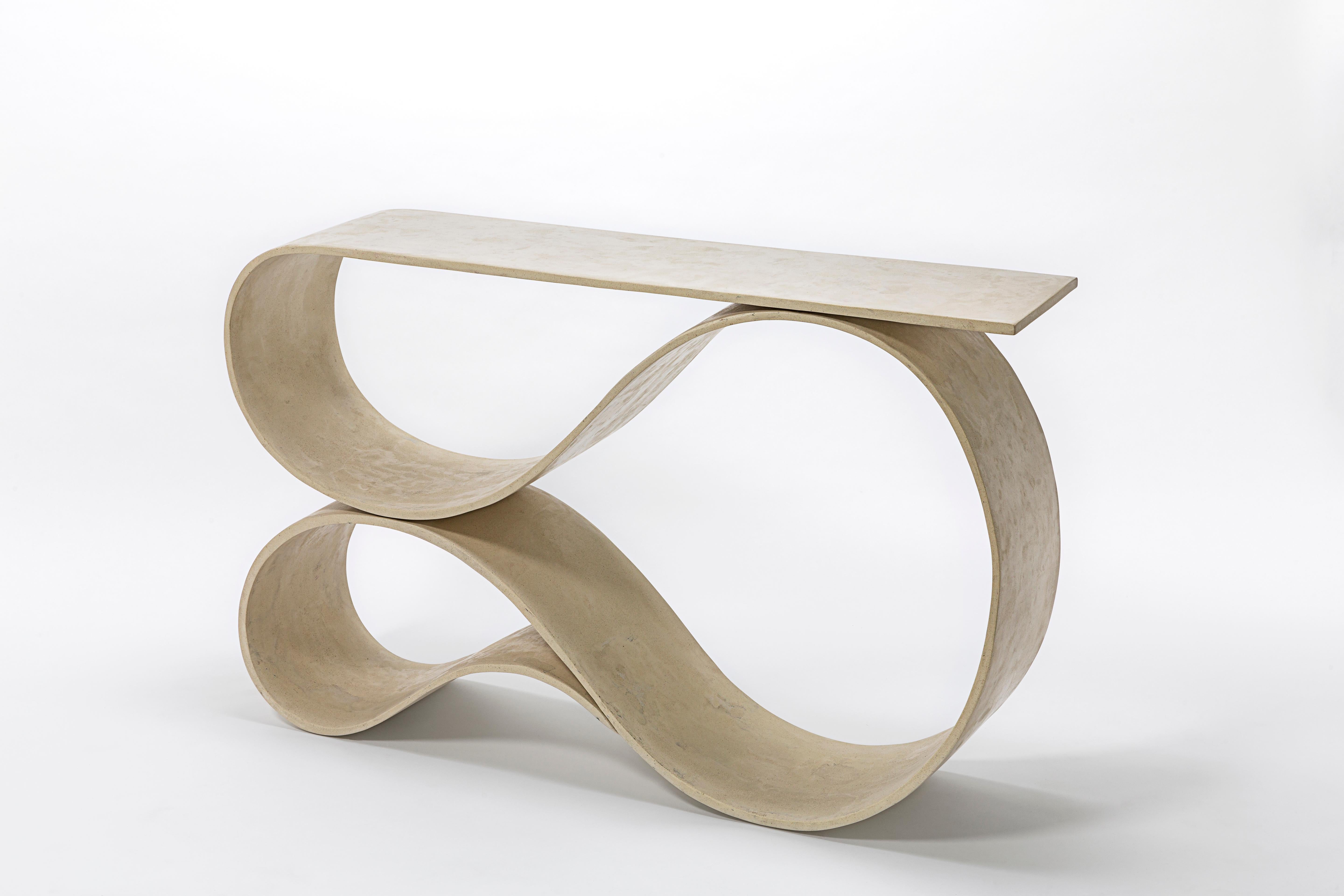 Whorl Console in White Polished Concrete by Neal Aronowitz Design In New Condition For Sale In Geneve, CH