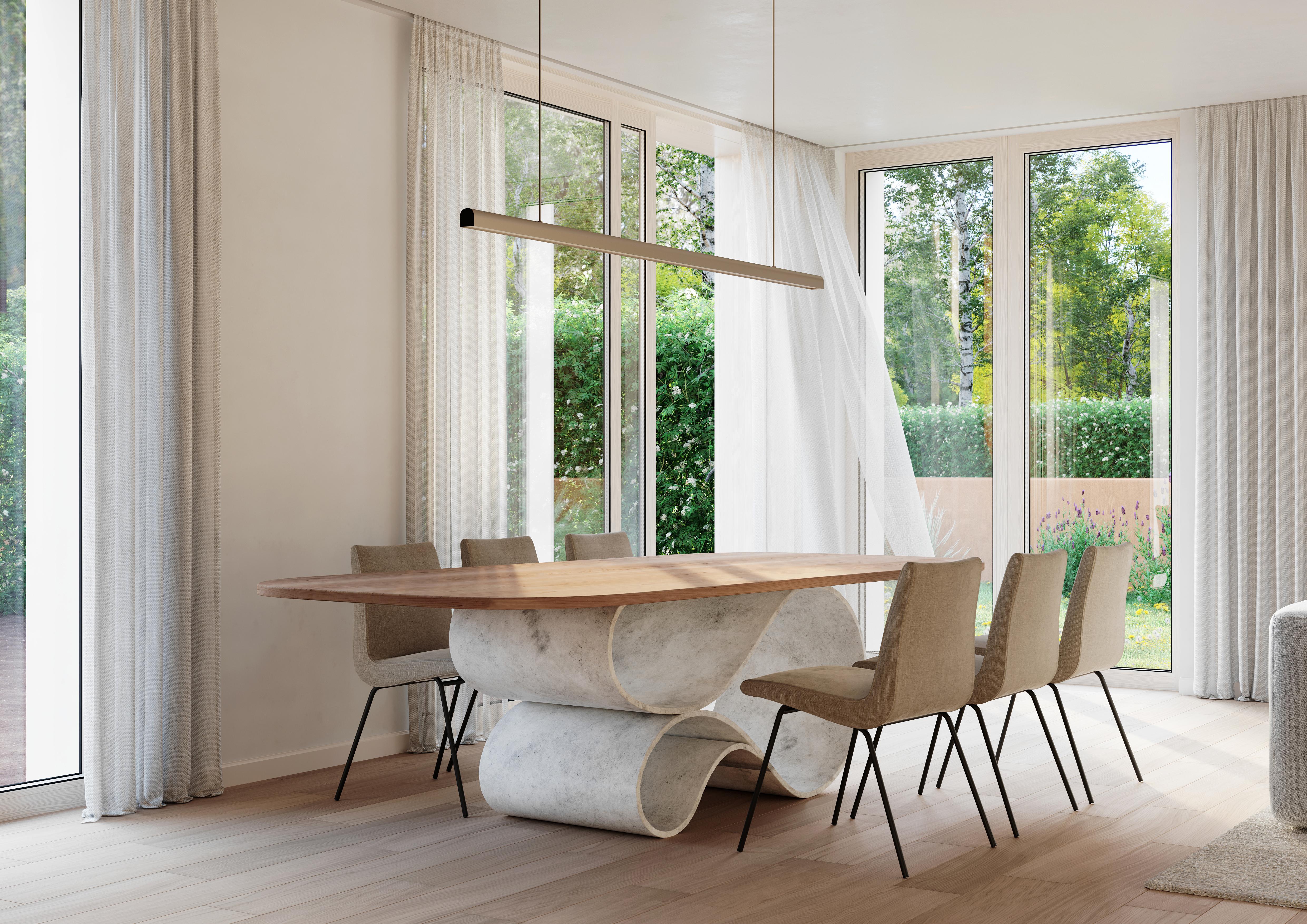 
La table à manger Whorl est une évolution exaltante d'un classique du design, née de l'esprit d'innovation de Concrete Canvas, le matériau emblématique de Neal Aronowitz. S'inspirant de l'élégance minimaliste de la console Whorl, récompensée par