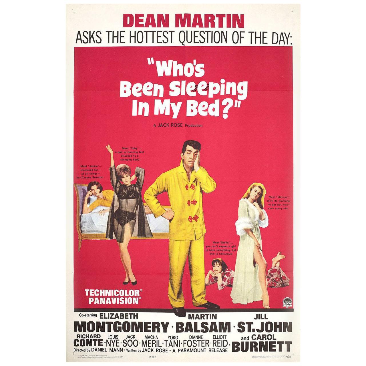 Qui a dormi dans mon lit ? 1963 U.S. One Sheet Film Poster en vente