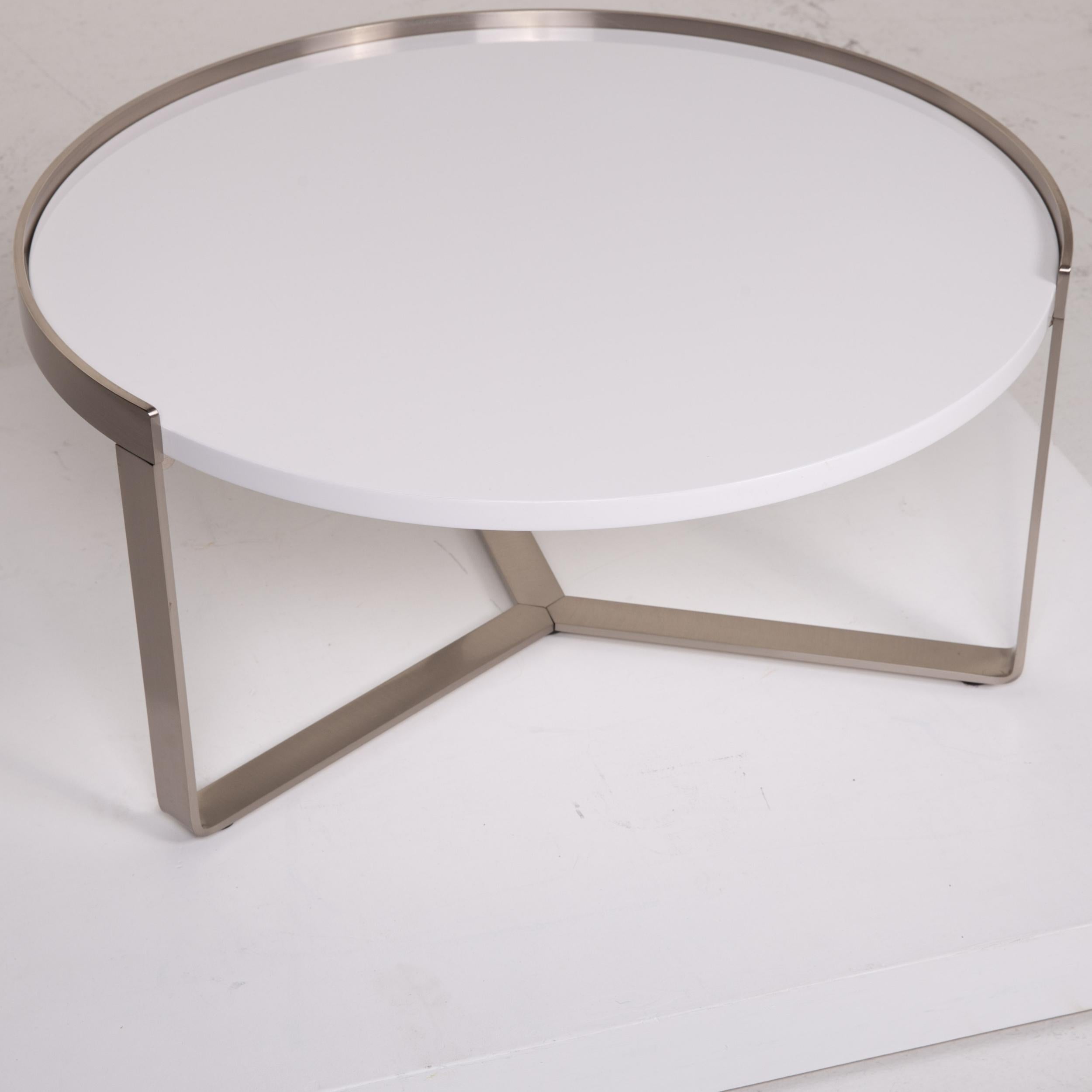 Who's Perfect Coffee Table White Set Metal For Sale 2