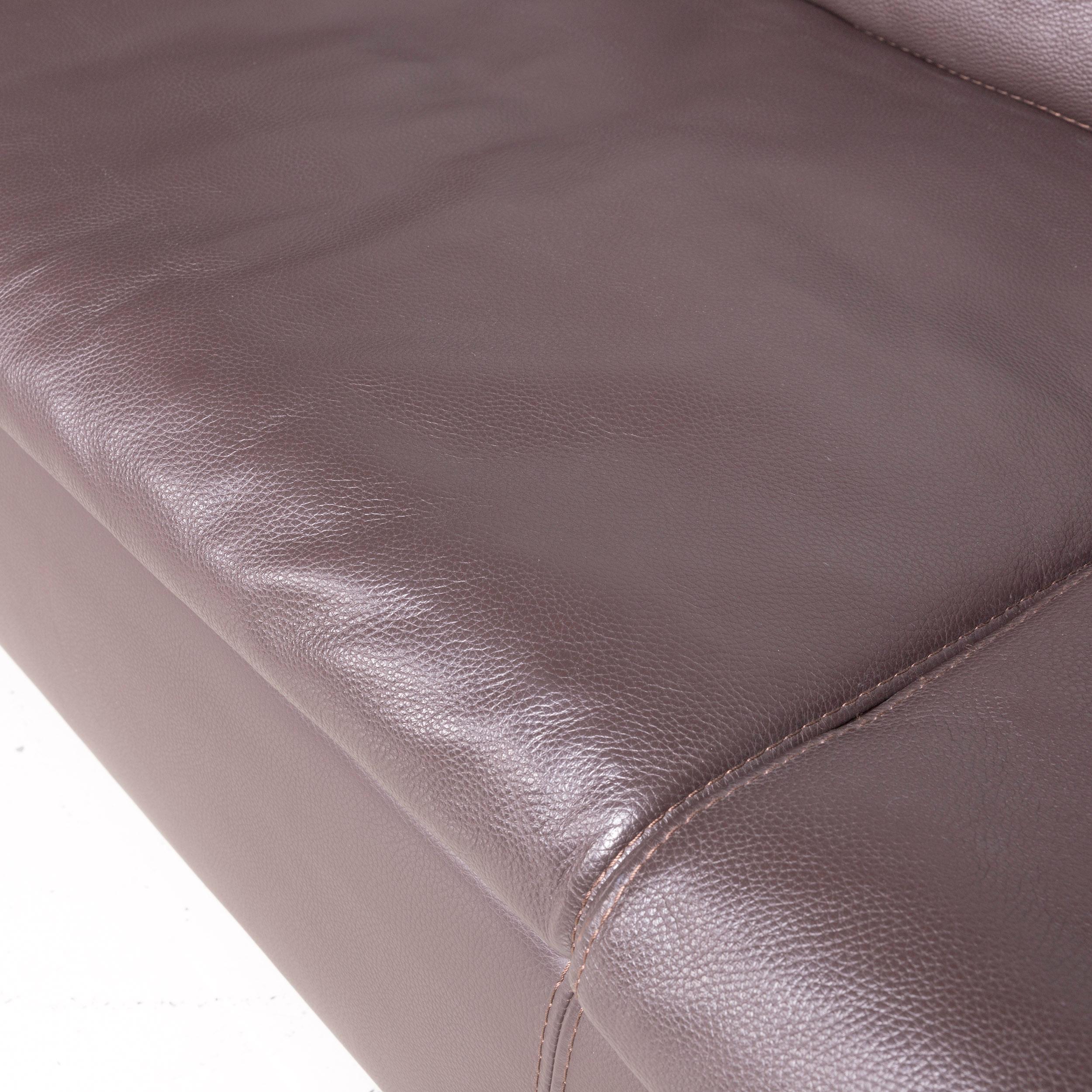 Who's Perfect Designer Leather Corner-Sofa Brown Couch For Sale 1