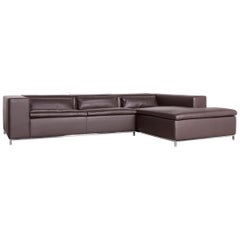 Who's Perfect Designer Leather Corner-Sofa Brown Couch
