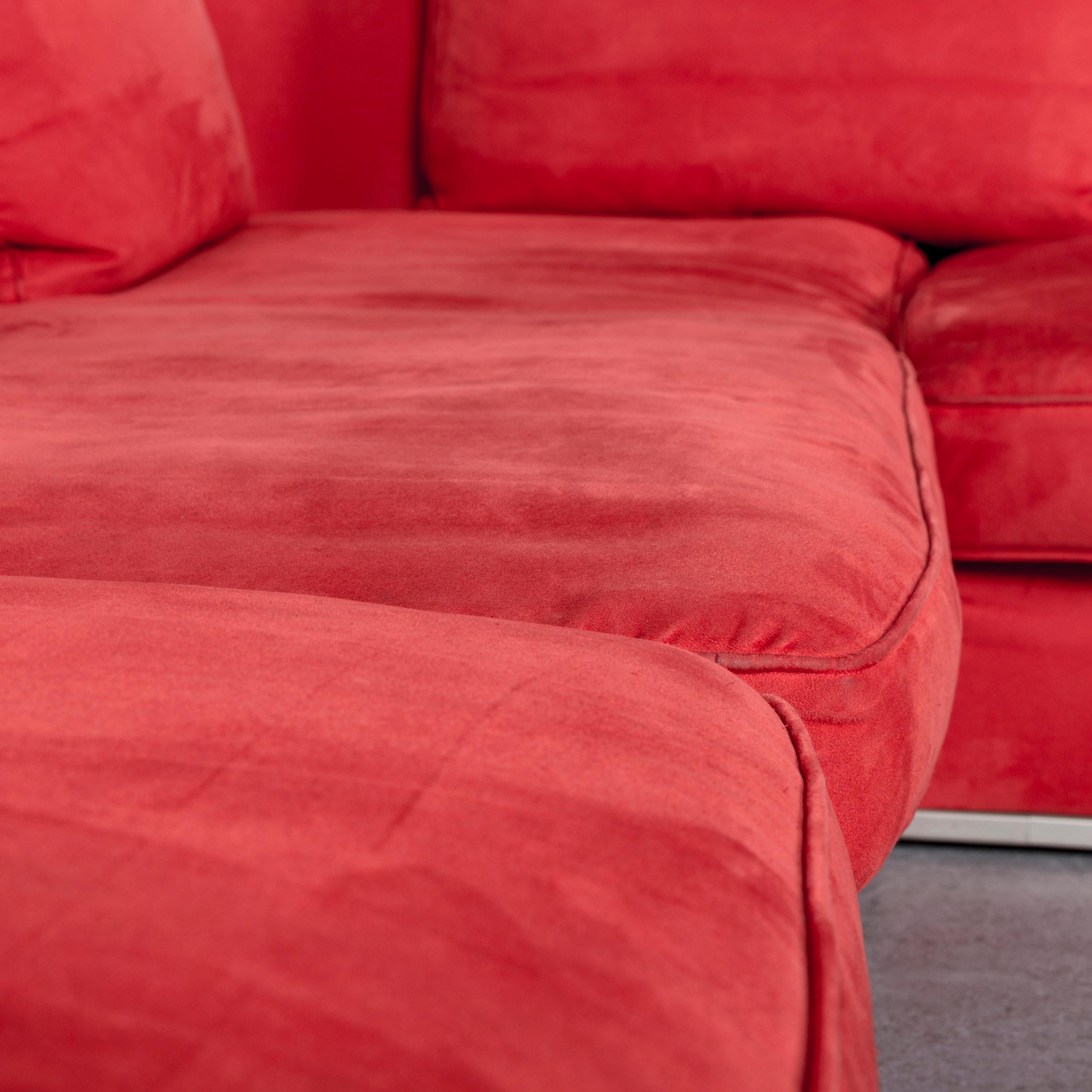 Contemporary Who's Perfect Fabric Corner-Sofa Red Couch For Sale