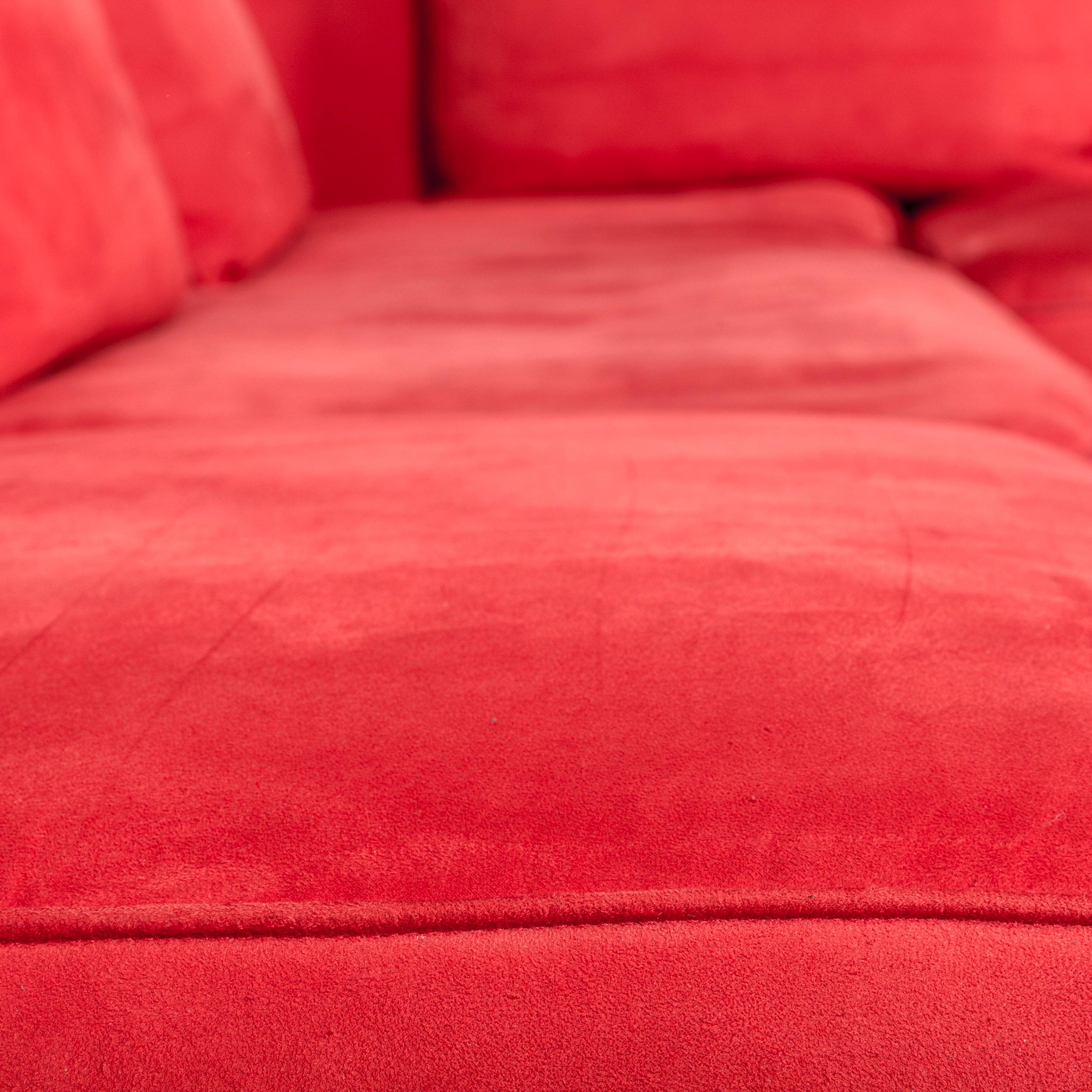 Who's Perfect Fabric Corner-Sofa Red Couch For Sale 1
