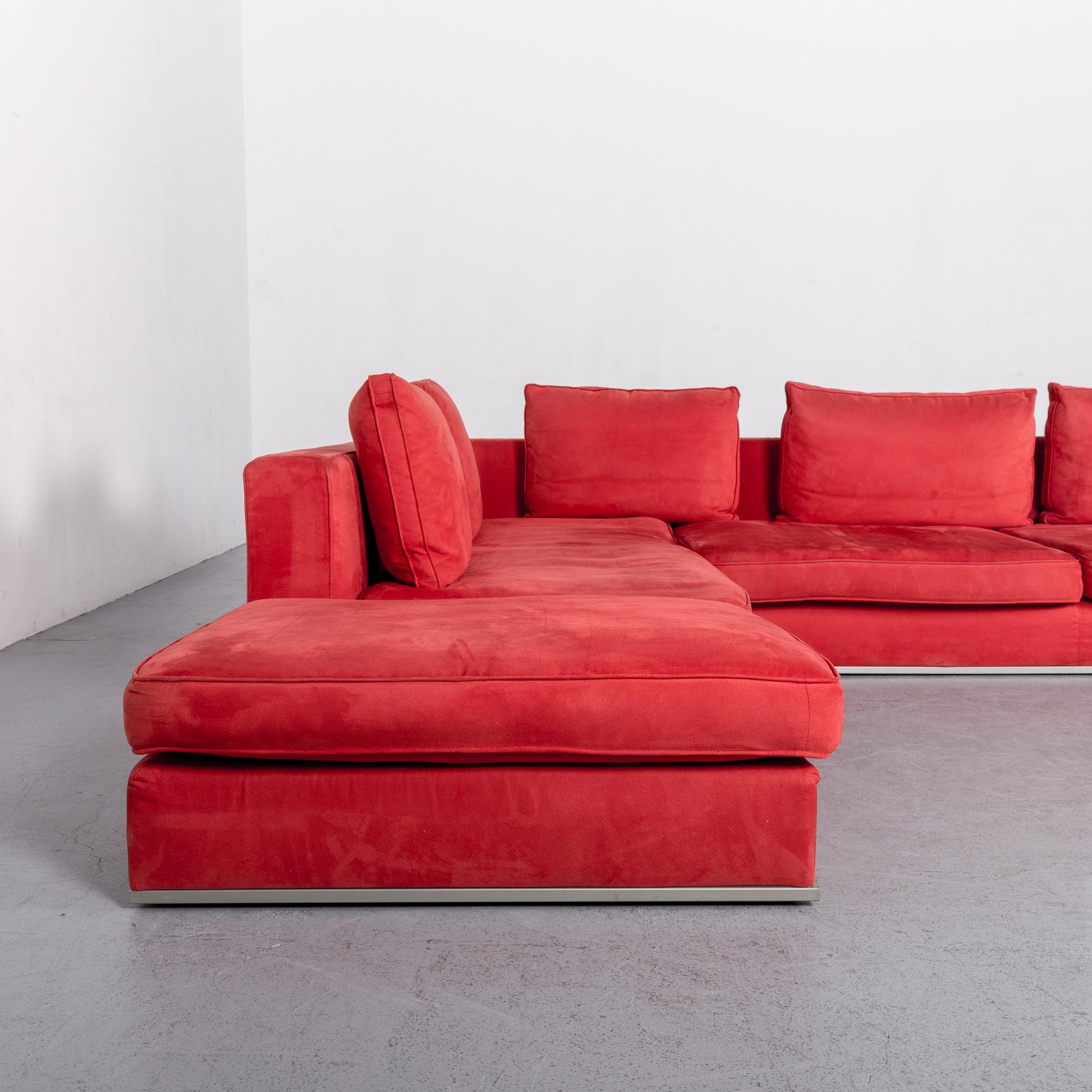 Who's Perfect Fabric Corner-Sofa Red Couch For Sale 2