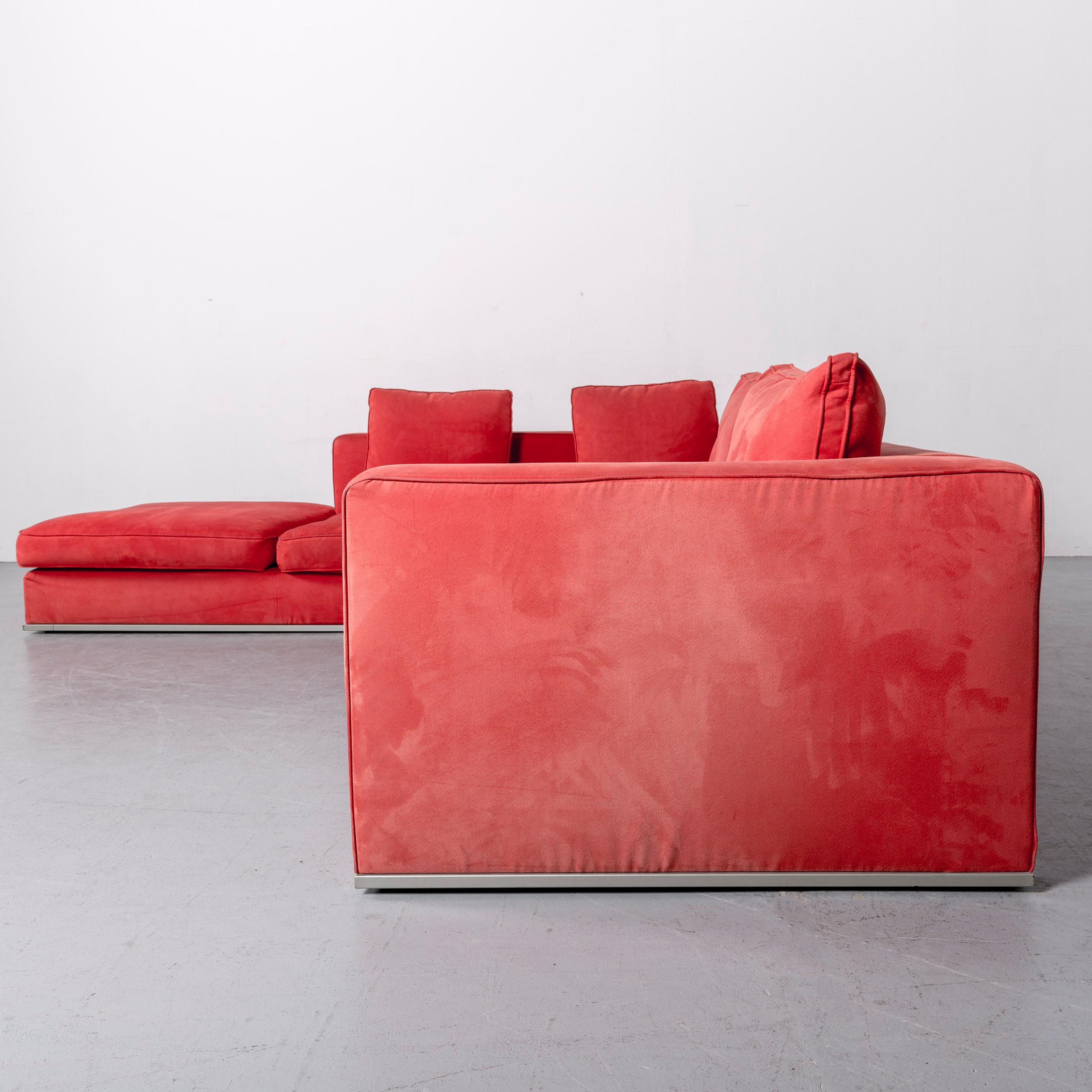 Who's Perfect Fabric Corner-Sofa Red Couch For Sale 3
